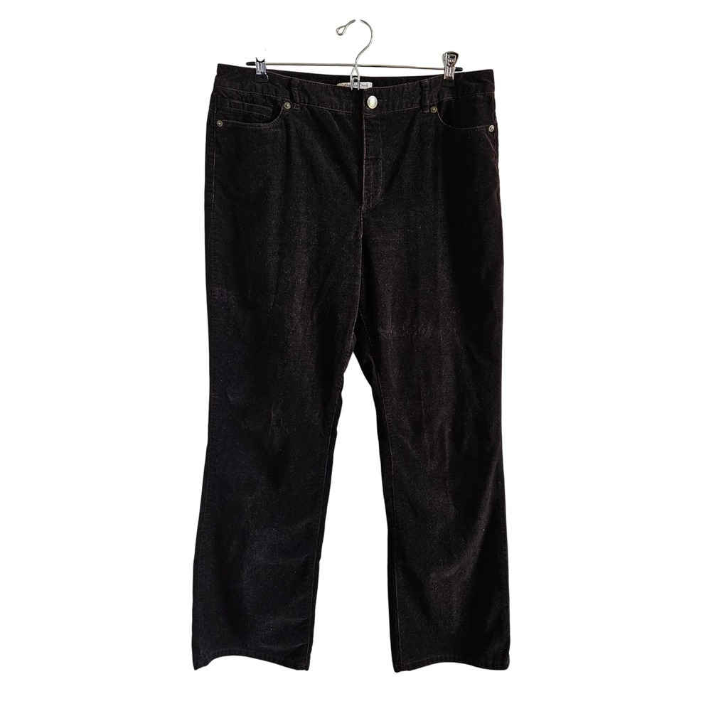 Coldwater Creek Natural Fit Corduroy Pants Brown Straight Leg Womens 12 Cotton